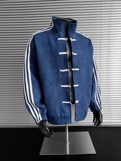 Retro Stand Collar Baseball Jacket CHRISTMAS