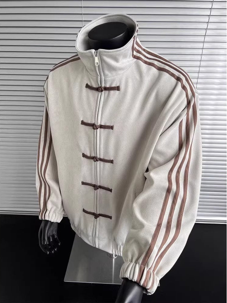 Retro Stand Collar Baseball Jacket CHRISTMAS