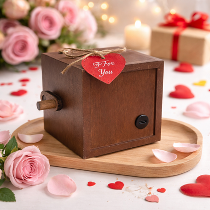 Light-emitting hand-cranked page-turning photo machine