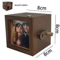 Light-emitting hand-cranked page-turning photo machine