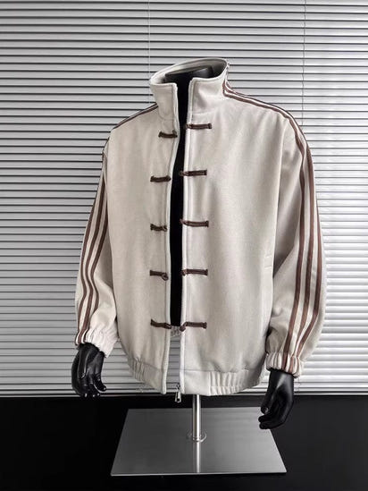 Retro Stand Collar Baseball Jacket CHRISTMAS