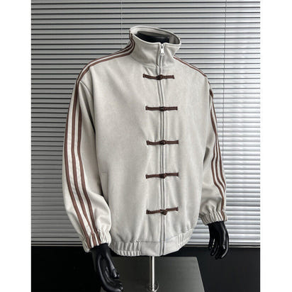 Retro Stand Collar Baseball Jacket CHRISTMAS